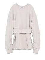 リブベルト付スウェットプルオーバー/WHT