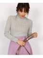 リブ幅アソートタートルネックニット/ライトグレー(011)