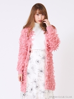 ループヤーンカーディガン/ピンク