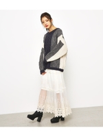 レース マキシスカート/BRN