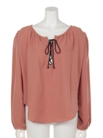 レースアップブラウス/coral