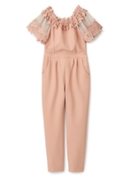 レースオフショルコンビネゾン/ピンクベージュ