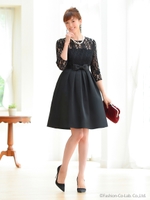 レースドッキングパーティドレス(7号〜13号)/ブラック(B)