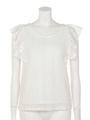 レースフリルSLV TOP/WHT