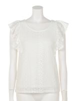 レースフリルSLV TOP/WHT