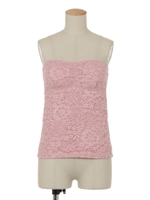 レースベアトップ/ピンク