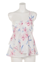 ワンショルflowerフレアTOP/WHT
