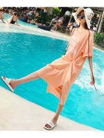 英字ロゴ・ロングTシャツワンピース/オレンジ