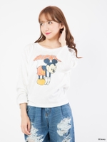 後ろしばりロングTシャツ/Disney collection/ホワイト