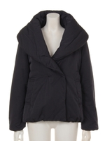 高密度ピーチ衿2WAYショートコート/ネイビー