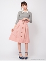 前ボタンベルトスカート/ピンク
