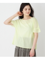 袖口フリル ブラウスシャツ/レモンイエロー(031)