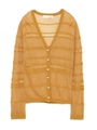 透け編みニットカーディガン/YEL