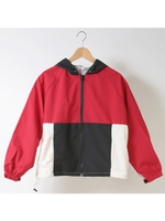 配色マウンテンパーカー/レッド