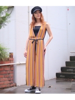 柄×プリーツオールインワン/ブラック(027)