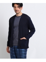 米沢織ボタンレスカーディガン[メンズ カーディガン]/ネイビー(093)