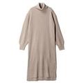 【20%OFF】タートルネックリブロングワンピース