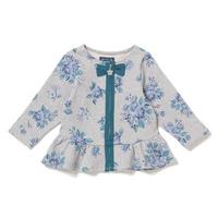 【40%OFF】花柄裏毛カットソーペプラムジャケット