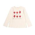 【50%OFF】イチゴモチーフアップリケつきTシャツ