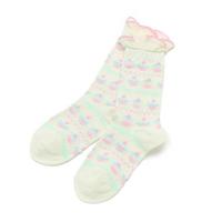 【50%OFF】カップケーキ柄クルーソックス