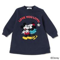 【50%OFF】ミッキー＆ミニー サガラワッペントレーナーワンピース