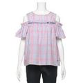 【50%OFF】肩開きギンガムチェックブラウス