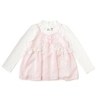 総レースTシャツ×花レースキャミソールセット