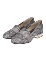 2段ビジュー調ローファー/GY