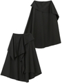 ASYMMETRIC HEM SKIRT/ブラック