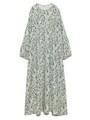 Aラインバックスリット花柄ワンピース/YEL