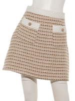Bird Song Tweed Mini Skirt/YELLOW