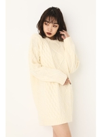 CABLE KNIT LOOSE MINI OP/O/WHT1