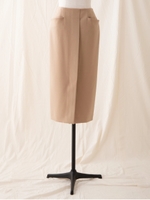 CARREAN フロントタックタイトスカート/ベージュ