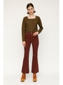 CENTER PRESS BELL BOTTOM PANTS/D/RED3