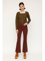 CENTER PRESS BELL BOTTOM PANTS/D/RED3