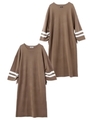 DOUBLE LINE KNIT DRESS/ベージュ