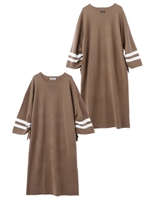 DOUBLE LINE KNIT DRESS/ベージュ