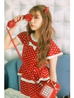 DR love dot rompers/レッド