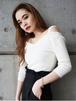 FIT RIB STRAP TOPS/WHT