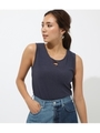 FRONT CROSS CAMISOLE/NVY