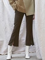 FRONT SLIT CROPPED PANTS/KHAKI