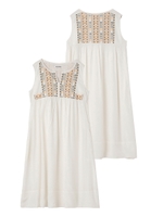 HEART EMBROIDERY DRESS/ホワイト