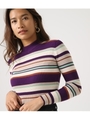 HIGH NECK RIB KNIT TOPS/柄PUR5