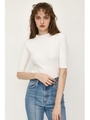 LIGHT TOUCH HALF SLEEVE TOPS/O/WHT1