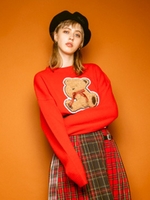 LOOKS LONELY TEDDY KNIT/RED(EC限定)