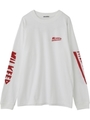 LS TEE SLEEVE PRINT HEAVY MEATL/レッド