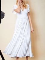 Marilyn Pleated Maxi Dress/IVORY