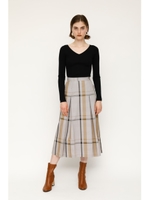 NEO GLEN CHECK BOX PLEATS M／SK/M/BRN7