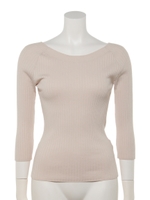 NEW前後2WAY釦リブニット/ライトベージュ