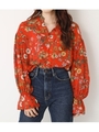 PICTORIAL FLOWER BLOUSE/M/RED7